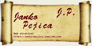Janko Pejica vizit kartica